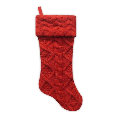 XMAS STOCKING KNITTED in Red