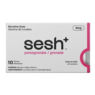 Sesh+ Nicotine Chewing Gum - Pomegranate - 4mg - 10's