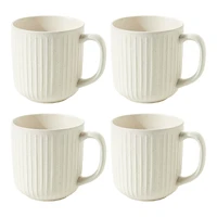 Safdie & Co. Stoneware Mugs - Beige - 4 piece