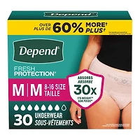 Depend Fresh Protection Adult Incontinence Underwear for Women - Blush - Maximum - Medium - 30 Count