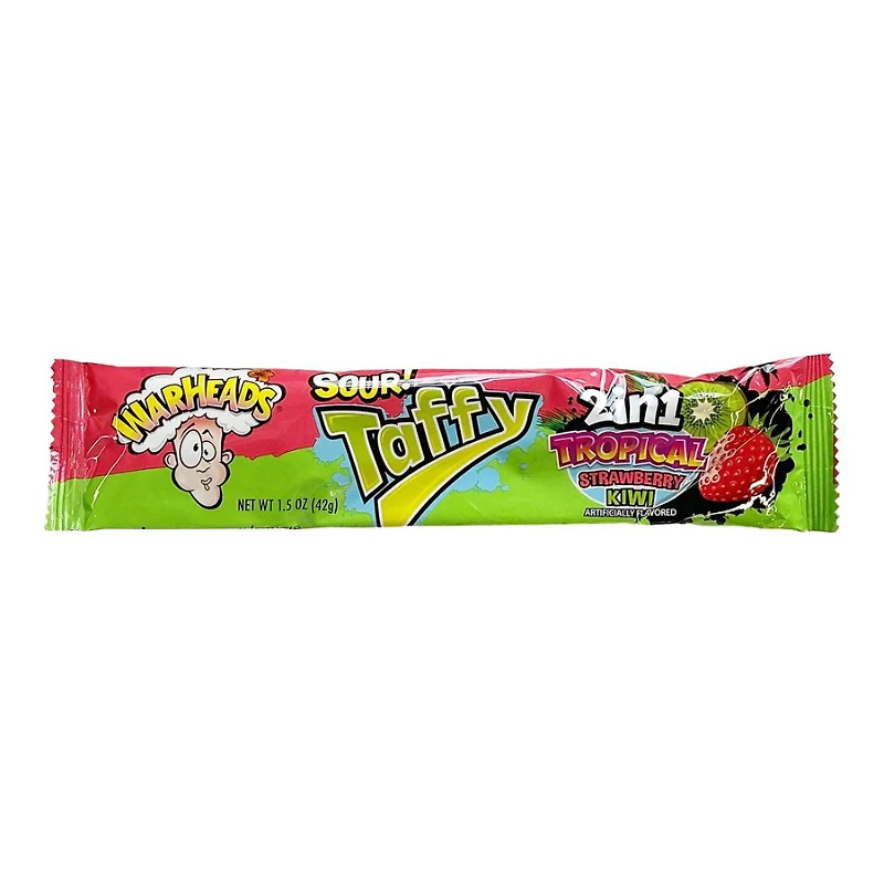 Warheads Sour Tropical 2 in 1 Taffy Chewy Bar - 42g