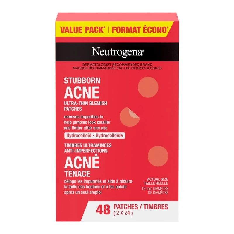 Neutrogena Stubborn Acne Value Pack Ultra-Thin Blemish Patches - 2 x 24's
