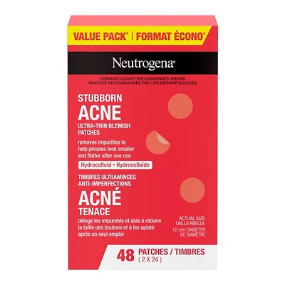 Neutrogena Stubborn Acne Value Pack Ultra-Thin Blemish Patches - 2 x 24's