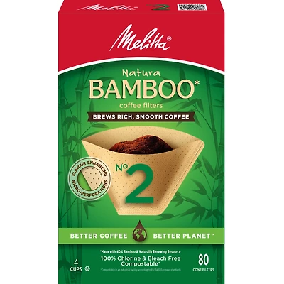 Melitta Bamboo Coffee Filters #2 -80 pack