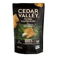 Cedar Valley Pita Chips - Garlic & Herb - 180g