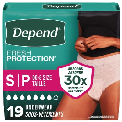 Depend Fresh Protection Adult Incontinence Underwear for Women - Maximum - Small/19 Count