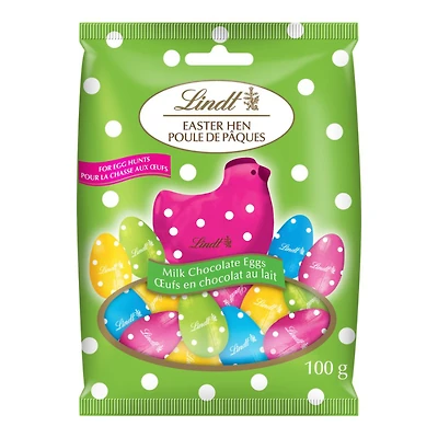 LINDT EASTER HEN CHOC EGGS Size 100g