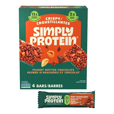 SimplyProtein Plant-Based Snack Bars - Peanut Butter Chocolate - 4 x 40g