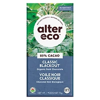 Alter Eco Deep Dark Organic Chocolate - 85% Cacao - Blackout - 80g