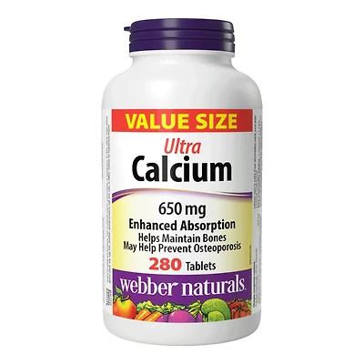 Webber Naturals Value Size Ultra Calcium Tablets - 650mg - 280s