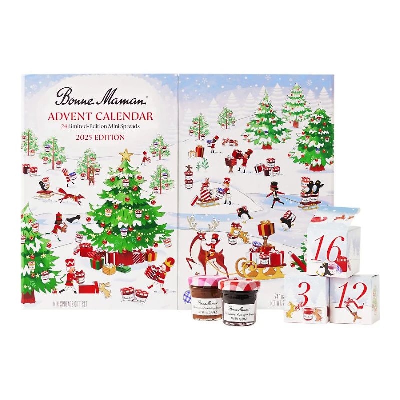 Bonne Maman 2024 Limited Edition Mini Spreads Advent Calendar Gift Set - 24 x 23ml