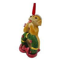 C/F RESIN ORNAMENT DOG/WRTH in Red
