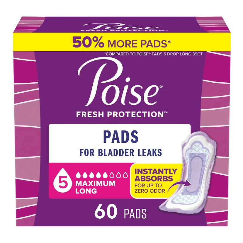 POISE PADS MAX LONG 5