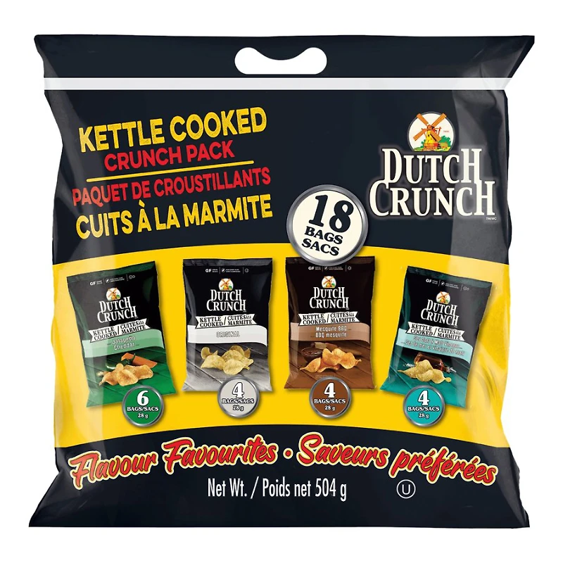 OLD DUTCH PACK KETTLE CHIPS 18'S/504G