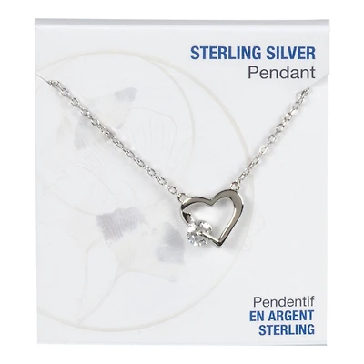 COLLECTION HEART CZ PEND in Silver