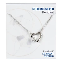COLLECTION HEART CZ PEND in Silver