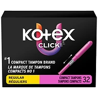 U by Kotex Click Compact Tampons - Unscented - Regular - 32 Count