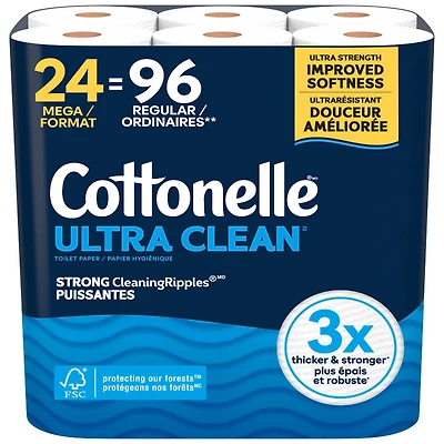 Cottonelle Ultra Clean Mega TP Size 24 MEGA ROLL