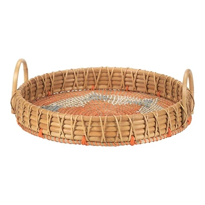 COLLECTION RATTAN TRAY FLORA