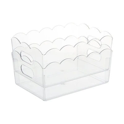 CORE HOME SCALLOPED BIN SET in White