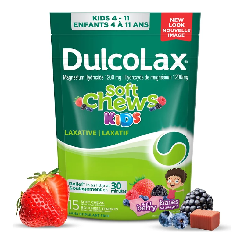 Dulcolax Soft Chews Kids Laxatives - Wild Berries - 15s