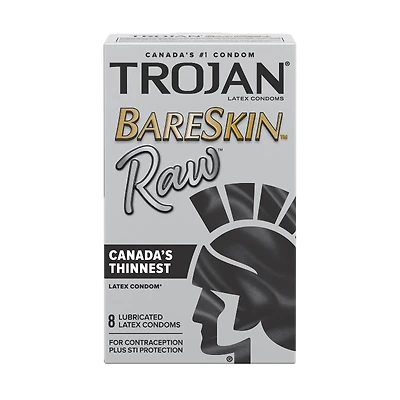 TROJAN CONDOMS BARESKIN RAW 8'S