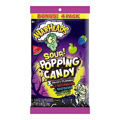 WARHEADS SOUR POPPING CANDY 4PK 28G
