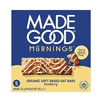 MadeGood Mornings Soft Baked Oat Bars - Blueberry - 5x30g