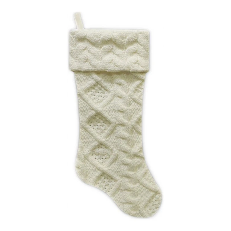 STOCKING IVORY KNIT in Beige