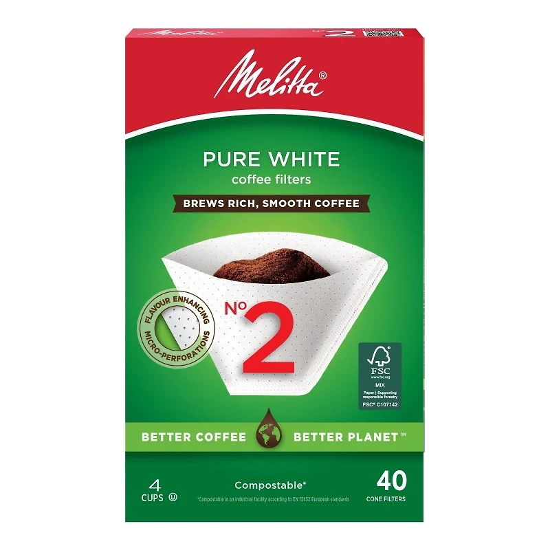 Melitta Coffee Filters - No.2 - White - 40s