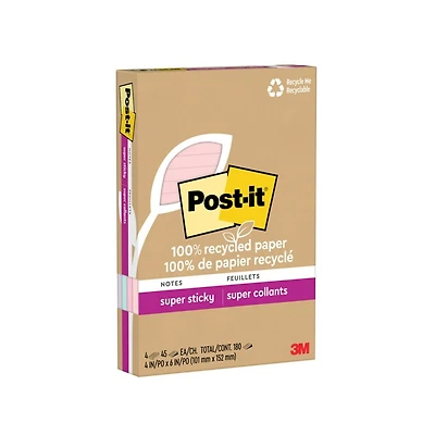 POST IT RECY WNDR LINED NOTE