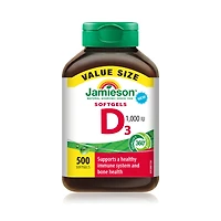 JAMIESON VIT D 1000IU S/GELS 500'S