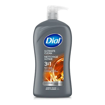 Dial Men Ultimate Clean 3-in-1 Body, Hair and Face Wash - Fresh Water - 946ml