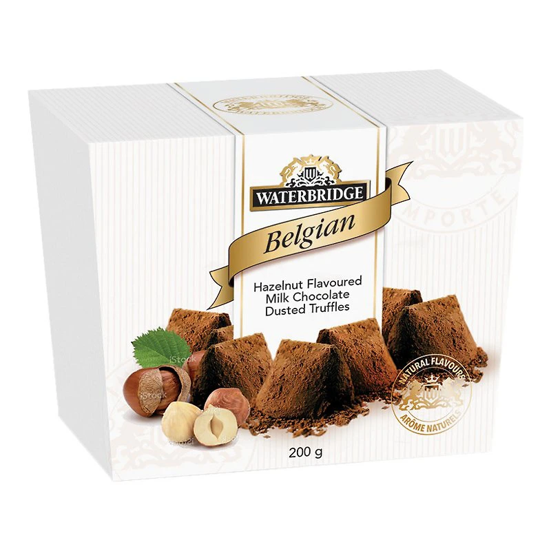 Waterbridge Belgian Dusted Truffles - Hazelnut Chocolate - 200g