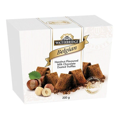Waterbridge Belgian Dusted Truffles - Hazelnut Chocolate - 200g