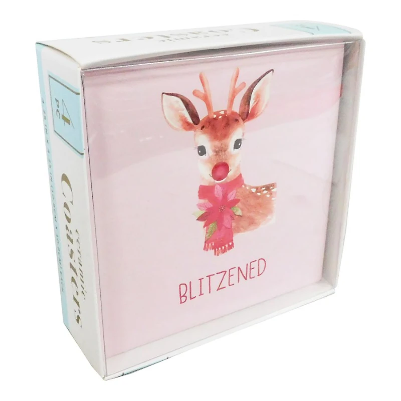 HOLIDAY SQ CERAMIC COASTERS