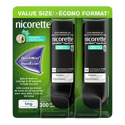 NICORETTE QuickMist Mild Spearmint Spray - 150 doses x 2pcs