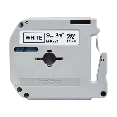 Brother Tape for P-touch Label Makers - Black on White - MK221