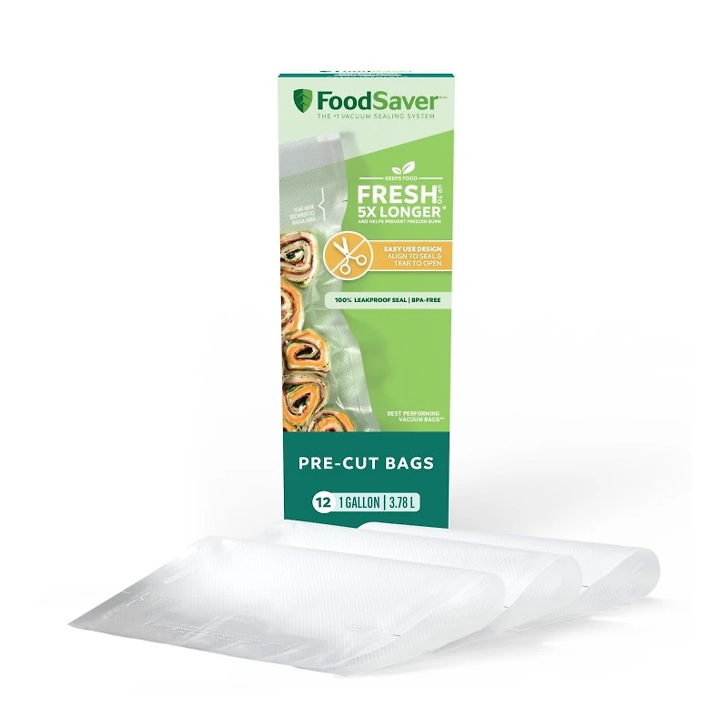 FOODSAVER PRECUT GALLON BAGS in White