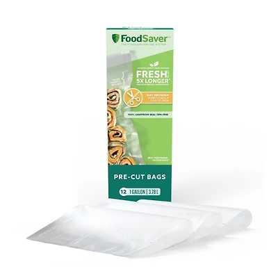 FOODSAVER PRECUT GALLON BAGS in White