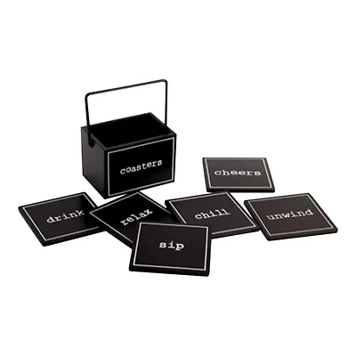 HOME ESSENTIALS COASTERS in Black