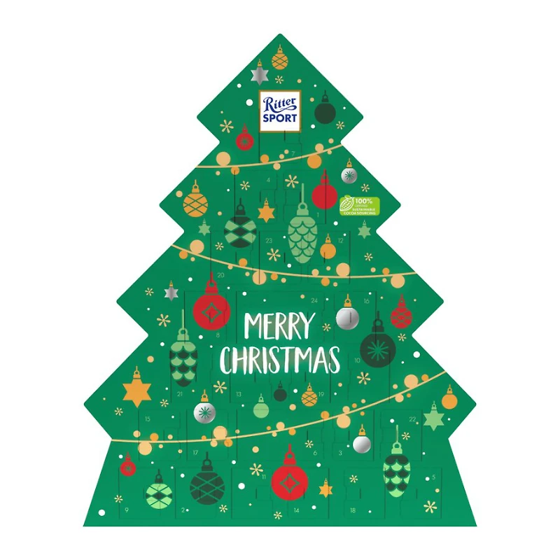 Ritter Sport Merry Christmas Chocolate Cube Advent Calendar - 208g