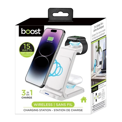 BOOST 3-IN-1 CHARGE STATION in White