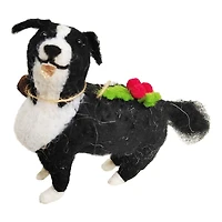 C/F WOOL ORNAMENT DOG BELL in Black
