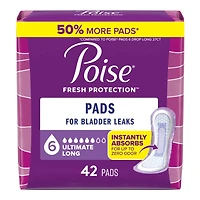 POISE PADS ULT LONG 6