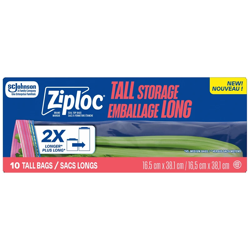 ZIPLOC TALL STORAGE BAGS