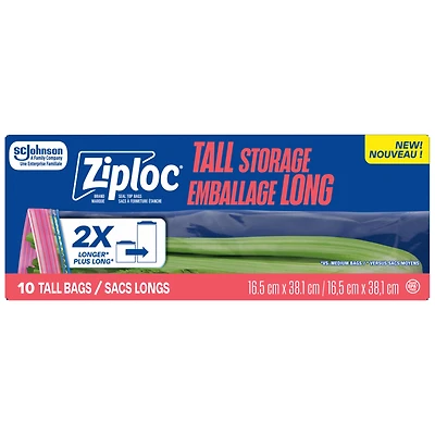 ZIPLOC TALL STORAGE BAGS