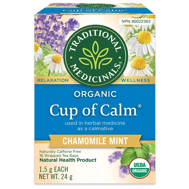 Traditional Medicinals Wrapped Tea Bags - Cup of Calm Lavender Mint - 16's