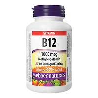 Webber Naturals Vitamin B12 Sublingual Tablets - 1000 mcg - 80's