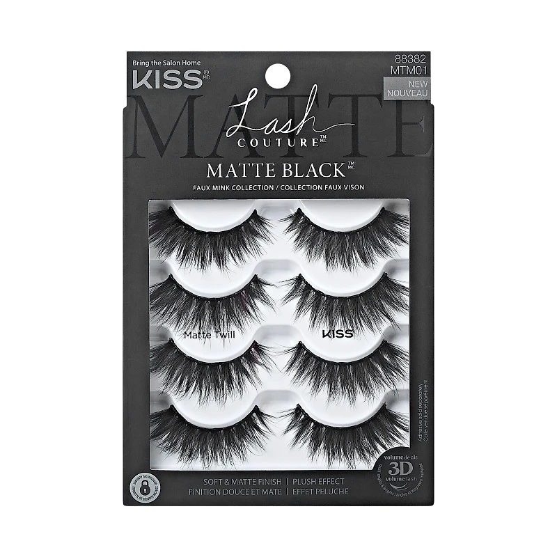 KISS Lash Couture False Lashes - Matte Black - 4 pairs